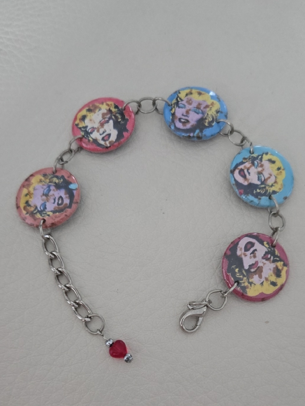 RARE Warhol Style Pop Art Marilyn Monroe Link Bracelet